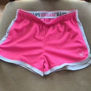 Kid pink Justice shorts